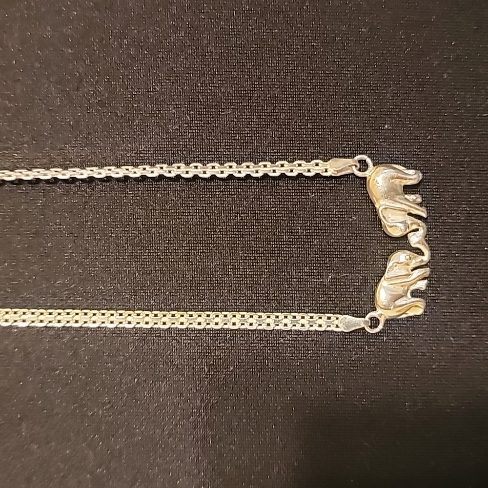 HAN Elephant Pendant Necklace 925 Sterling silver Italy